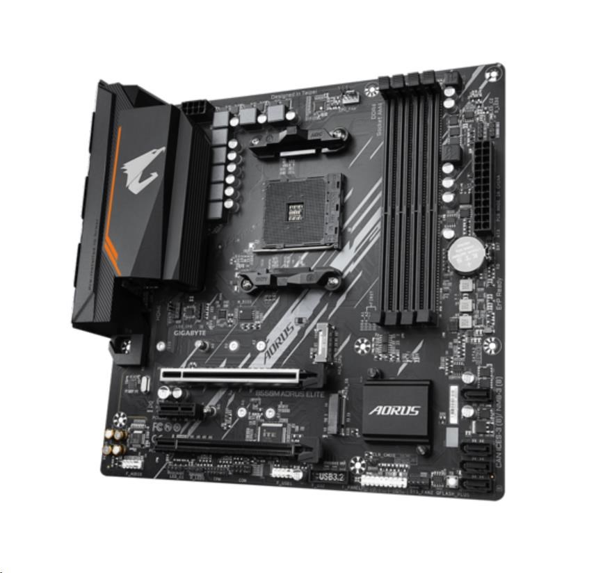 GIGABYTE MB Sc AM4 B550M AORUS ELITE, AMD B550, 4xDDR4, 1xHDMI, 1xDVI, mATX
