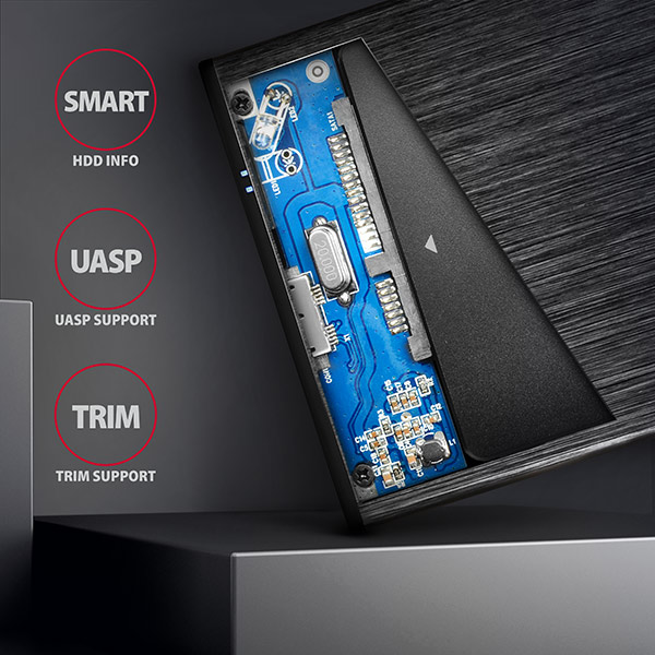 AXAGON EE25-XA6, USB 5Gbps - SATA 6G, 2.5" kovový ALINE box