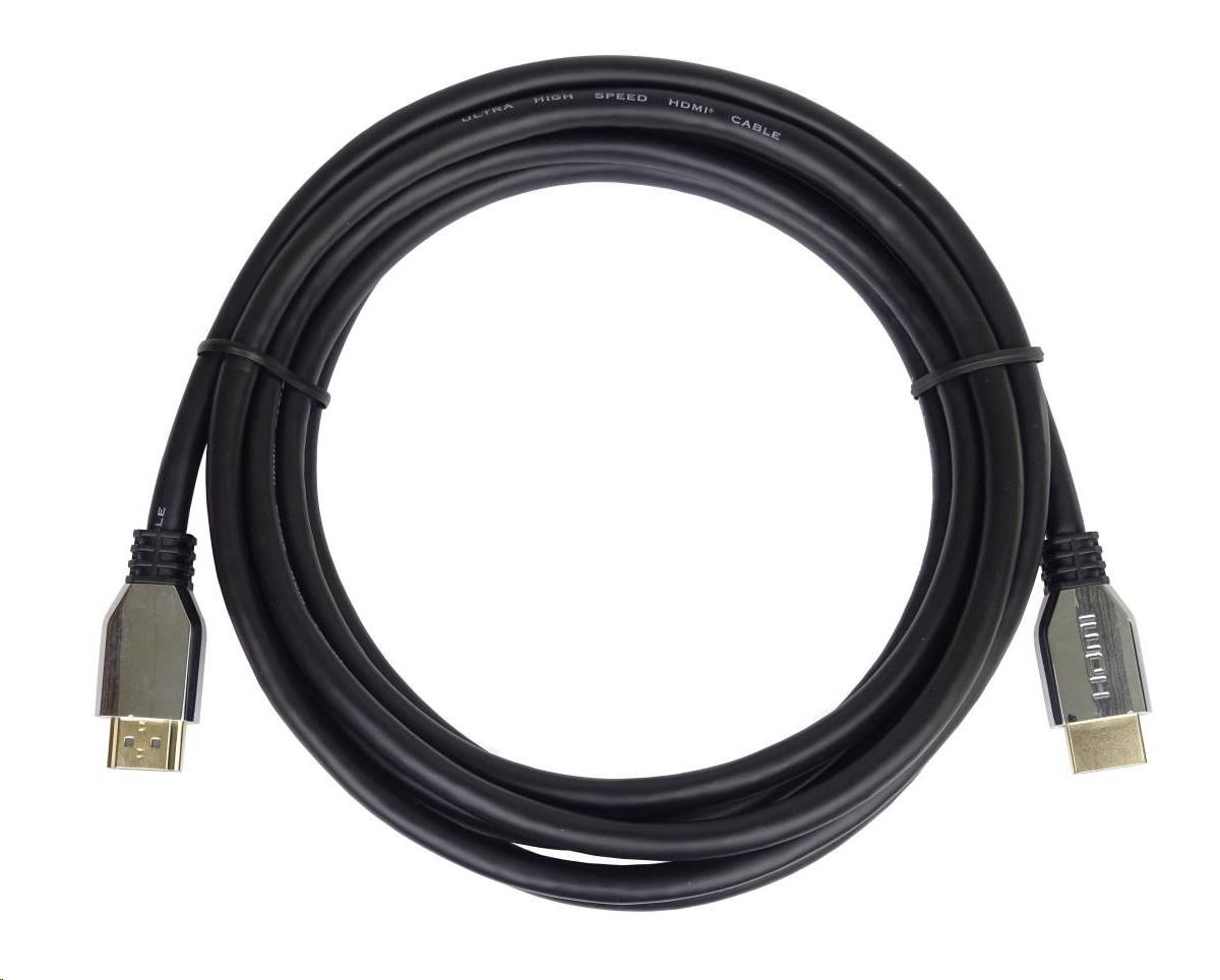 PREMIUMCORD Kabel HDMI 2.1 High Speed + Ethernet kabel (Zinc Alloy krytky, zlacené konektory) 1.5m