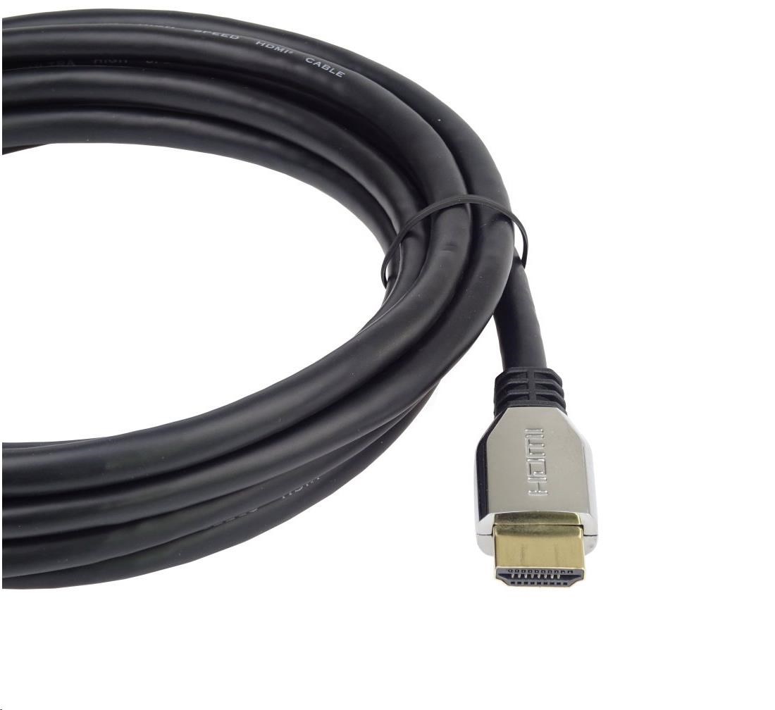 PREMIUMCORD Kabel HDMI 2.1 High Speed + Ethernet kabel (Zinc Alloy krytky, zlacené konektory) 1.5m