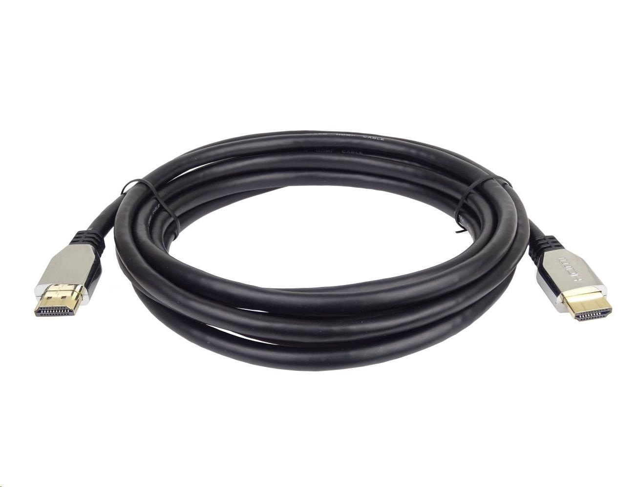 PREMIUMCORD Kabel HDMI 2.1 High Speed + Ethernet kabel (Zinc Alloy krytky, zlacené konektory) 1.5m