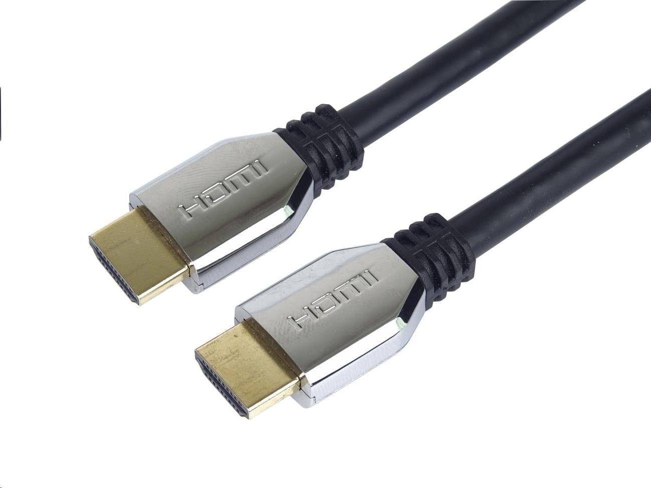 PREMIUMCORD Kabel HDMI 2.1 High Speed + Ethernet kabel (Zinc Alloy krytky, zlacené konektory) 1.5m