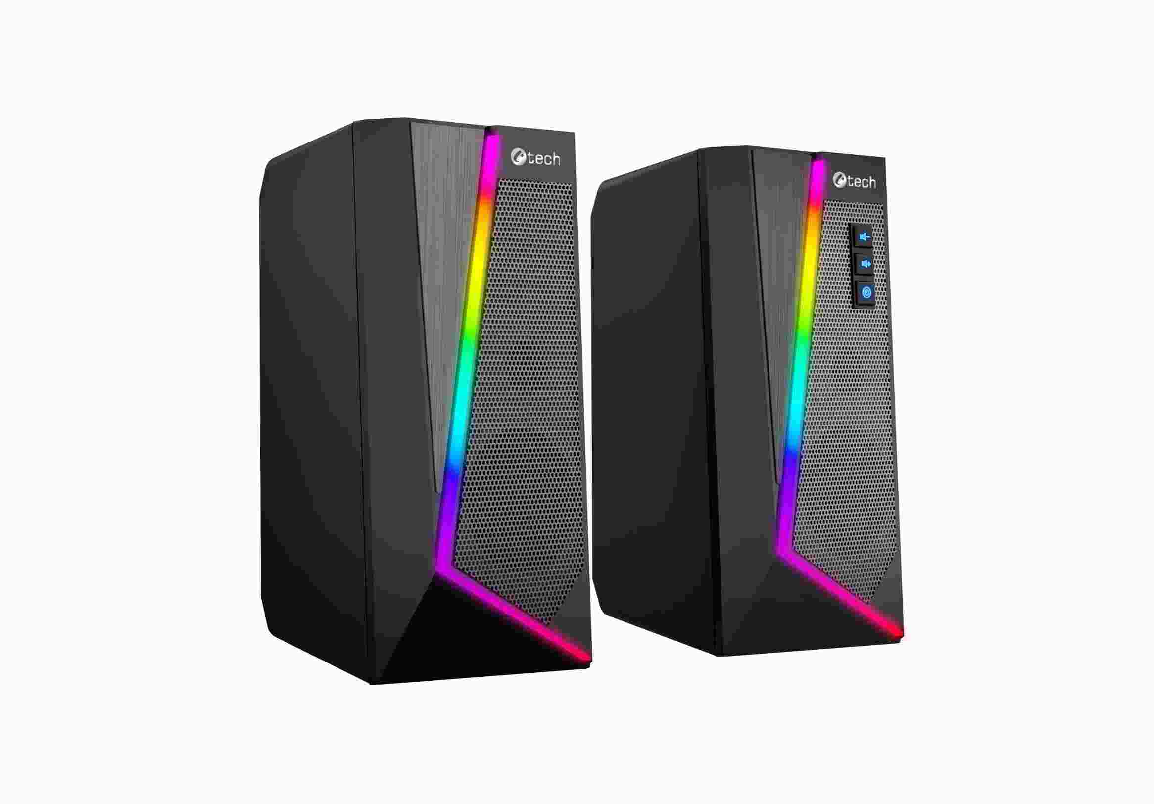 C-TECH reproduktory SPK-17, 2.0, RGB, černá