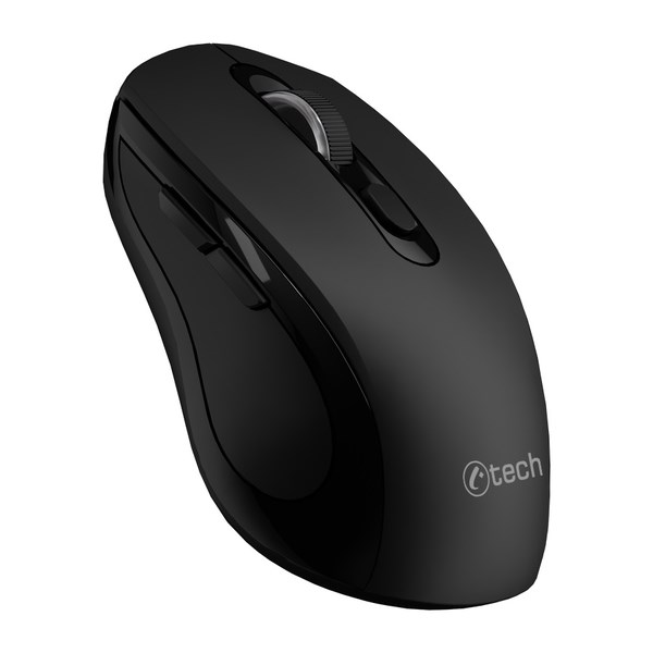 C-TECH myš Dual mode WLM-12BK, bezdrátová, 1600DPI, 6 tlačítek, černá, USB nano receiver