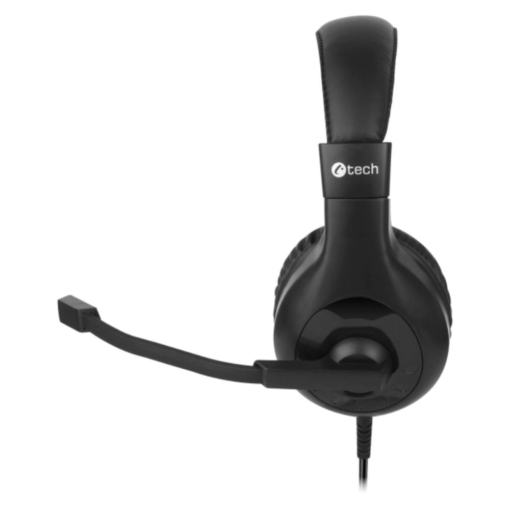 C-TECH Sluchátka MHS-05U, USB, k PC, černá