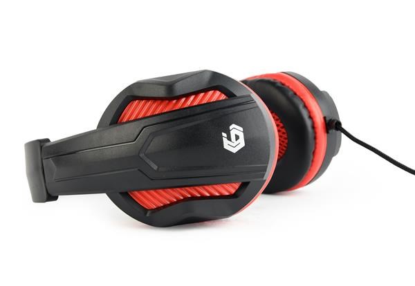GEMBIRD sluchátka s mikrofonem GHS-03, gaming, černo-červená
