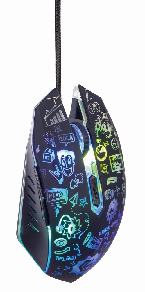 GEMBIRD myš MUS-6B-GRAFIX-01, černá s grafickým potiskem, USB