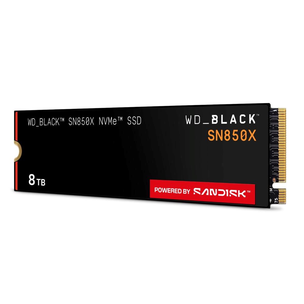 WD BLACK SSD NVMe 8TB PCIe SN850X Powered by SanDisk, Gen4, (R:7200, W:6600MB/s)