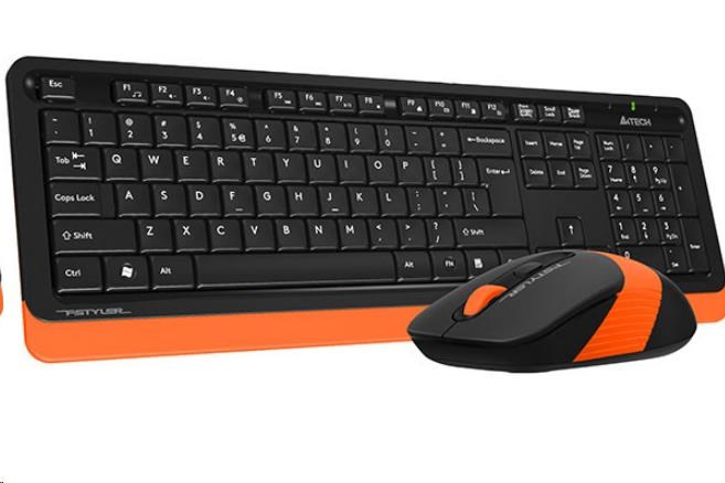 A4tech FG1010 FSTYLER set bezdr. klávesnice + myši, oranžová barva