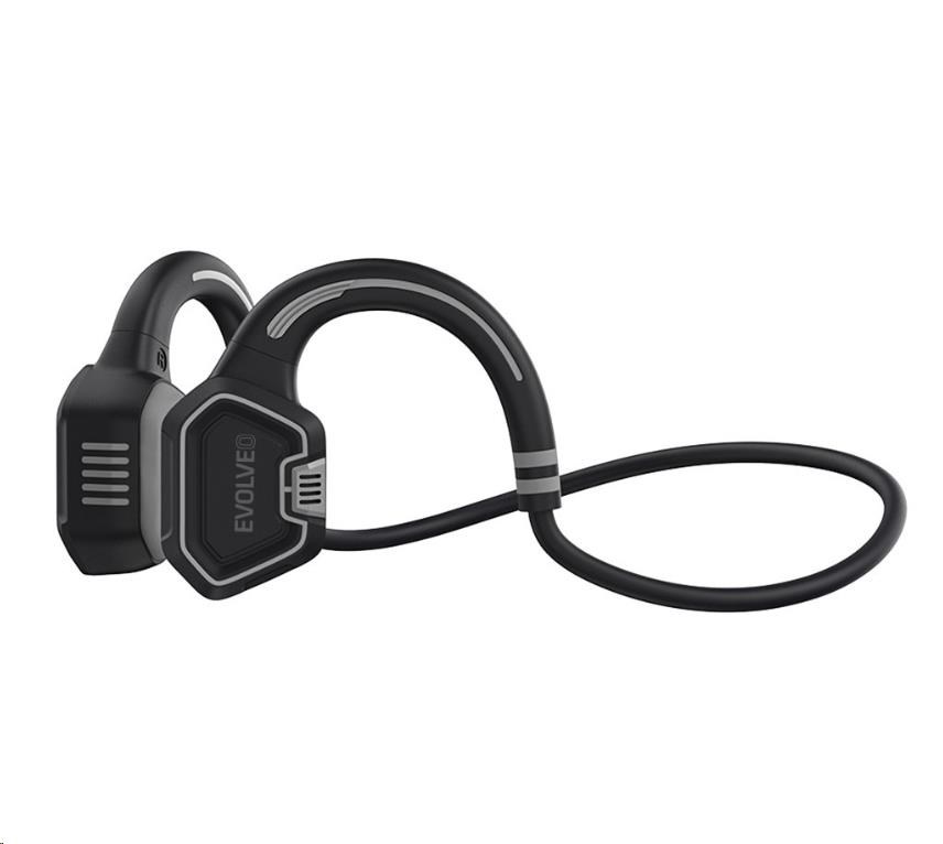 EVOLVEO bezdrátová sluchátka BoneSwim MP3 16GB, na lícní kosti, šedá