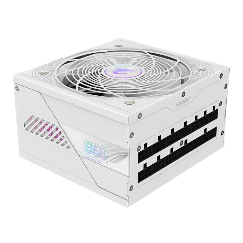 GIGABYTE zdroj AE850PM PG5, 850W, 80+ Platinum, 120mm fan, bílá
