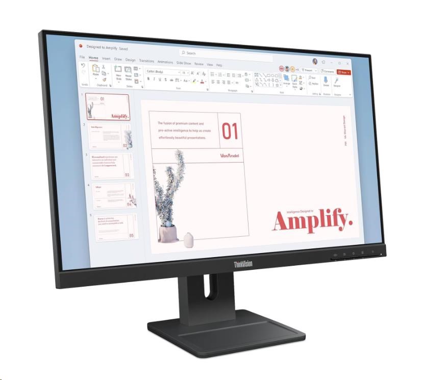 LENOVO LCD ThinkVision E27-40 - 27",IPS,16:9,1920x1080,178/178,4/6ms,300cd/m2,1500:1,HDMI,DP,VGA,VESA,PIVOT,3Y