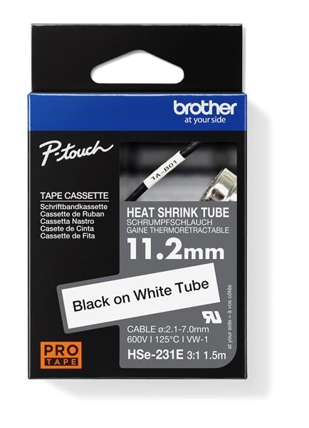 BROTHER smršťovací bužírka - HSE-231E bílá pro E300VP H300 H500 E550 P700 P750 D800 P900 P950 - 11,2mm / 2,1-7mm / 3:1