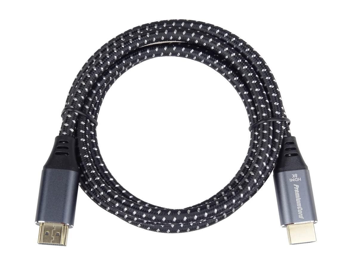 PREMIUMCORD Kabel HDMI 2.1 High Speed + Ethernet kabel 8K@60Hz, zlacené konektory, 2m