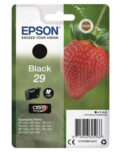 EPSON ink čer Singlepack "Jahoda" Black 29 Claria Home Ink