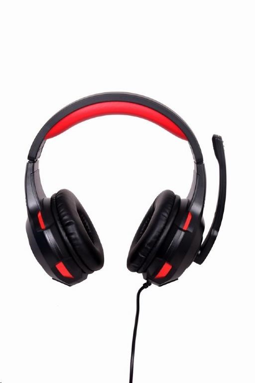 GEMBIRD sluchátka s mikrofonem GHS-U-5.1-01, gaming, 5.1 surround, černo-červená, USB