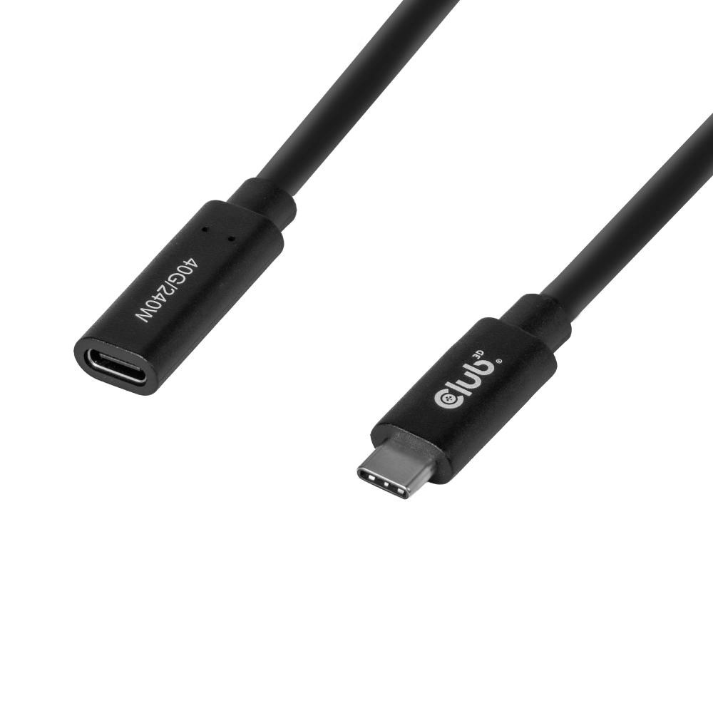 Club3D Prodlužovací kabel USB-C 8K60Hz, 40Gbps, Power Delivery 240W, (M/F), 100cm