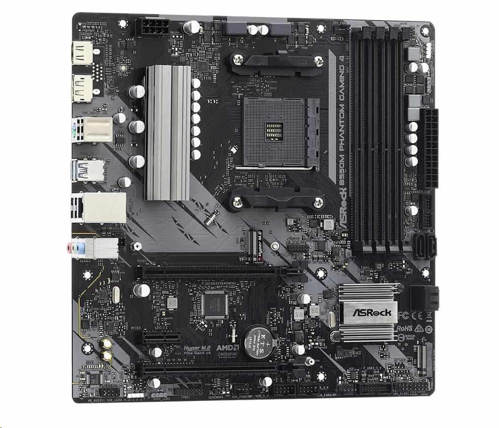 ASRock MB Sc AM4 B550M PHANTOM GAMING 4, AMD B550, 4xDDR4, 1xDP, 1xHDMI, mATX