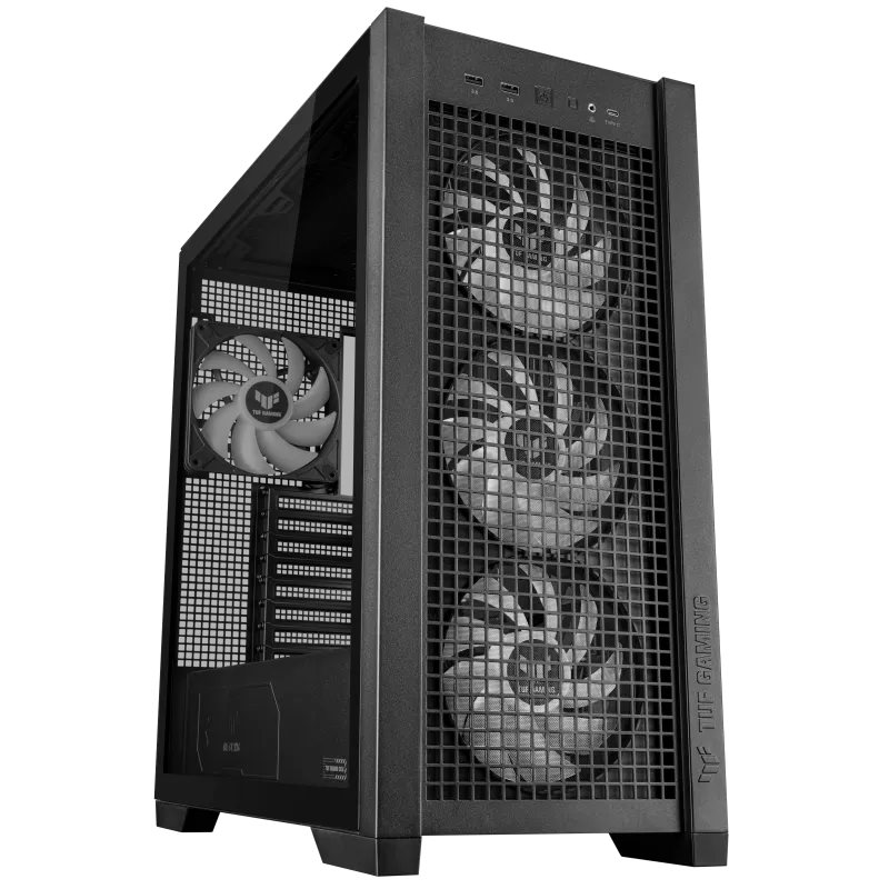ASUS case TUF GAMING CASE (GT302) TG, Mid Tower, 4x 140mm ARGB Fan, černá