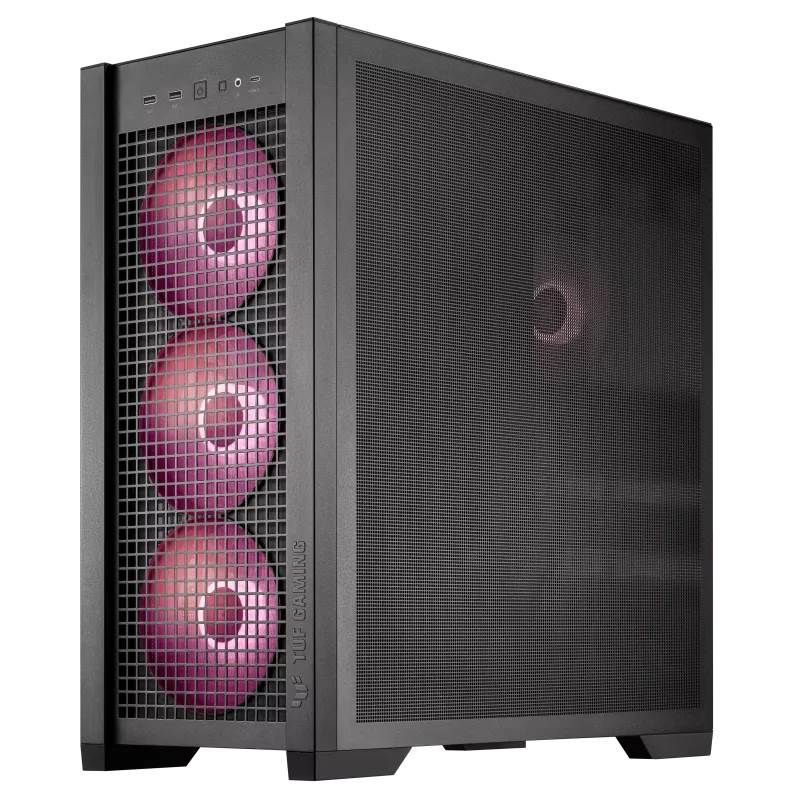 ASUS case TUF GAMING CASE (GT302) TG, Mid Tower, 4x 140mm ARGB Fan, černá