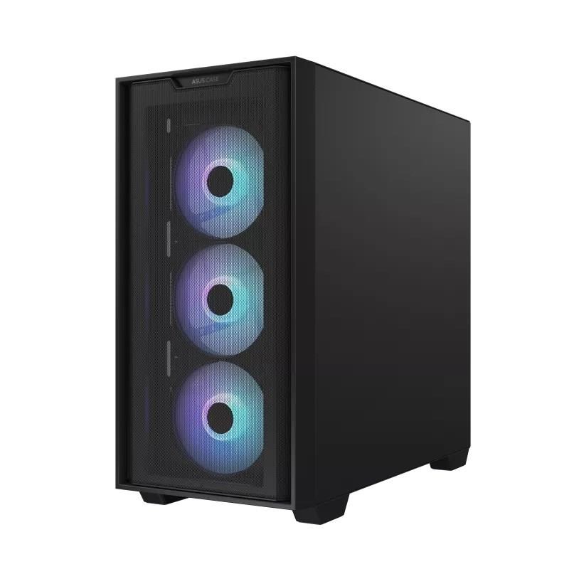 ASUS case A21 PLUS, Mini Tower, průhledná bočnice, 4x 120mm ARGB Fan, černá