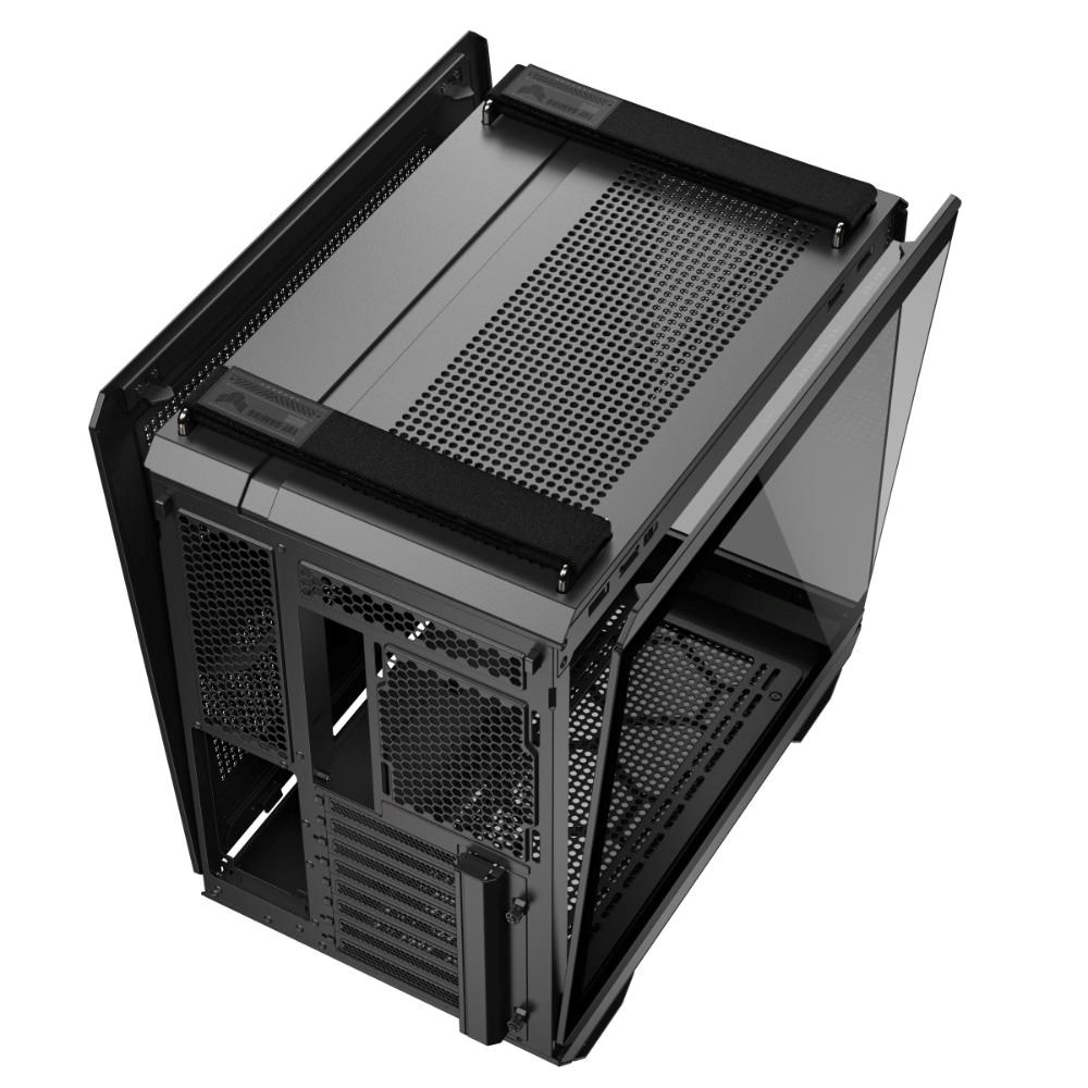 ASUS case TUF GAMING GT502 HORIZON, Mid Tower, průhledná bočnice, 4x 120mm ARGB Fan, černá