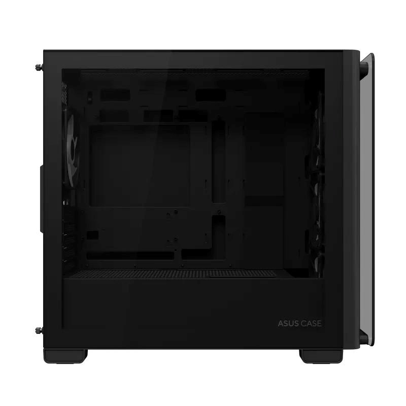 ASUS case A23 PLUS TG ARGB, Mini Tower, průhledná bočnice, 4x120mm ARGB Fan, černá