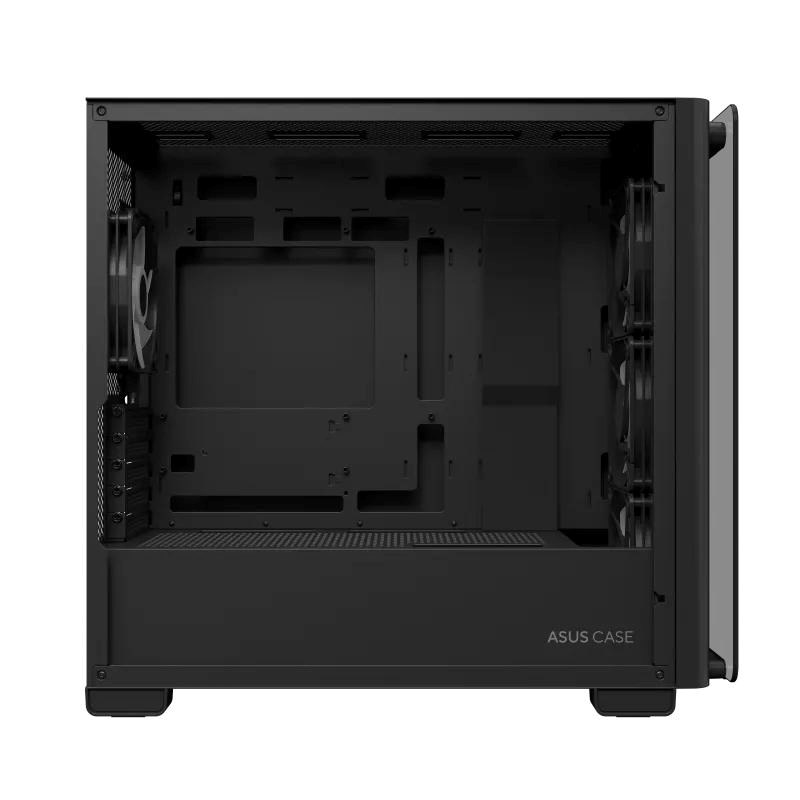 ASUS case A23 PLUS TG ARGB, Mini Tower, průhledná bočnice, 4x120mm ARGB Fan, černá