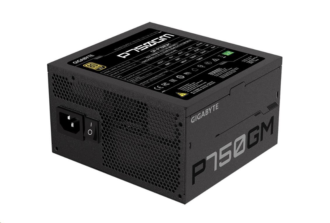 GIGABYTE zdroj P750GM, 750W, 80plus gold, modular, 120 mm fan