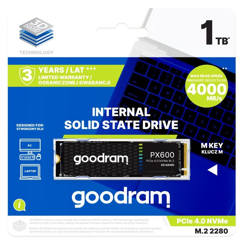 GOODRAM SSD PX600 2TB, PCIe Gen4x4, M.2 2280, (R:5000/W:3200MB/s)