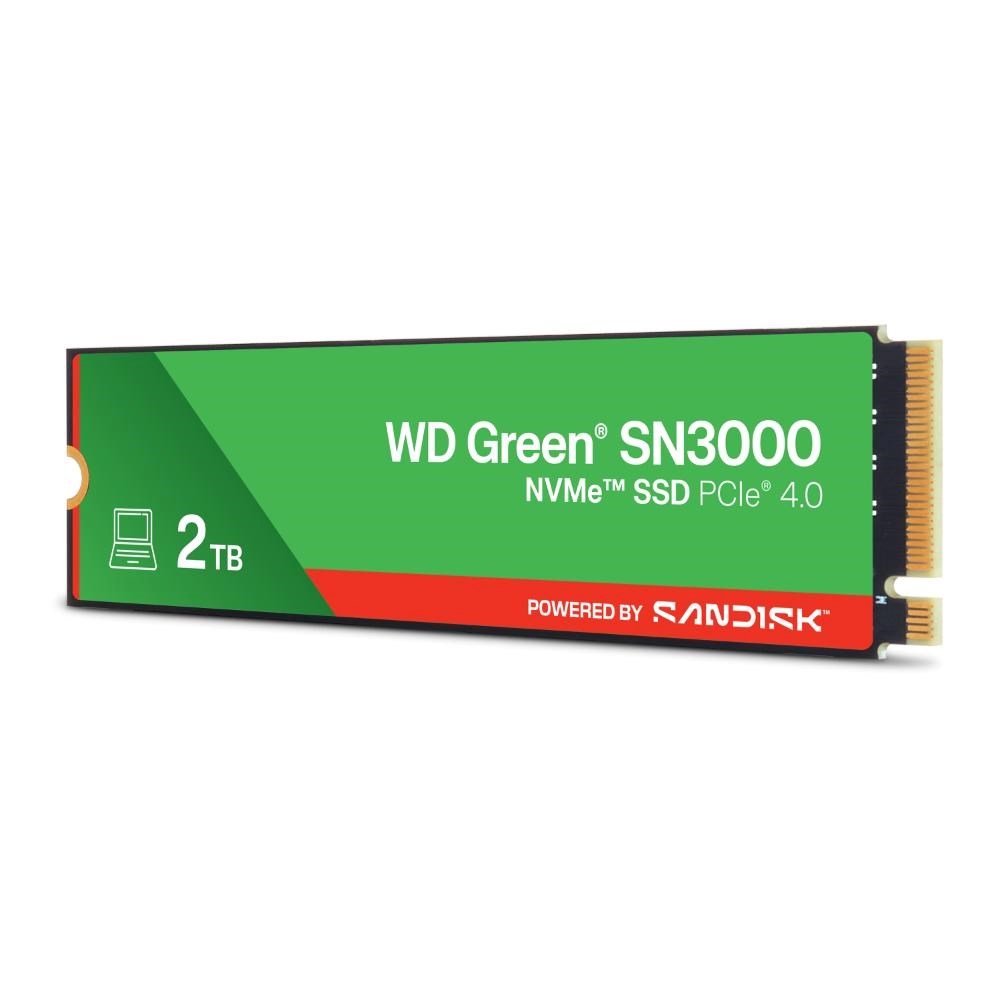 WD GREEN SSD 2TB SN3000 Powered by SanDisk, PCIe Gen4x4, M.2 2280, (R:5000/W:4200 MB/s)