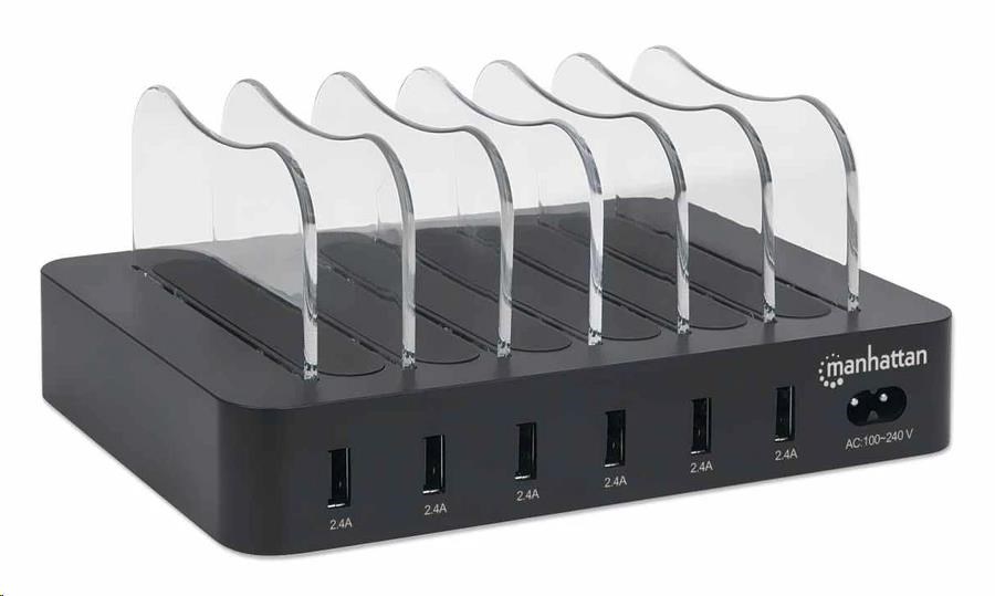MANHATTAN USB nabíjecí stanice, 6-Port USB Charging Station, USB-A, černá