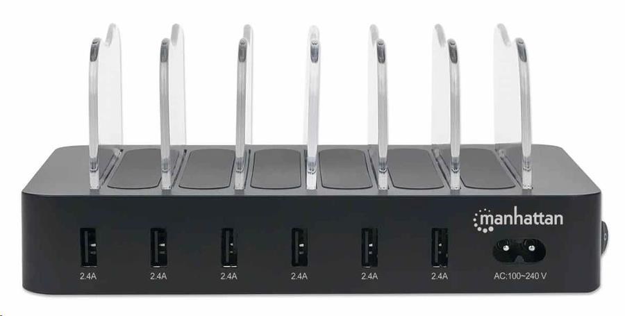MANHATTAN USB nabíjecí stanice, 6-Port USB Charging Station, USB-A, černá