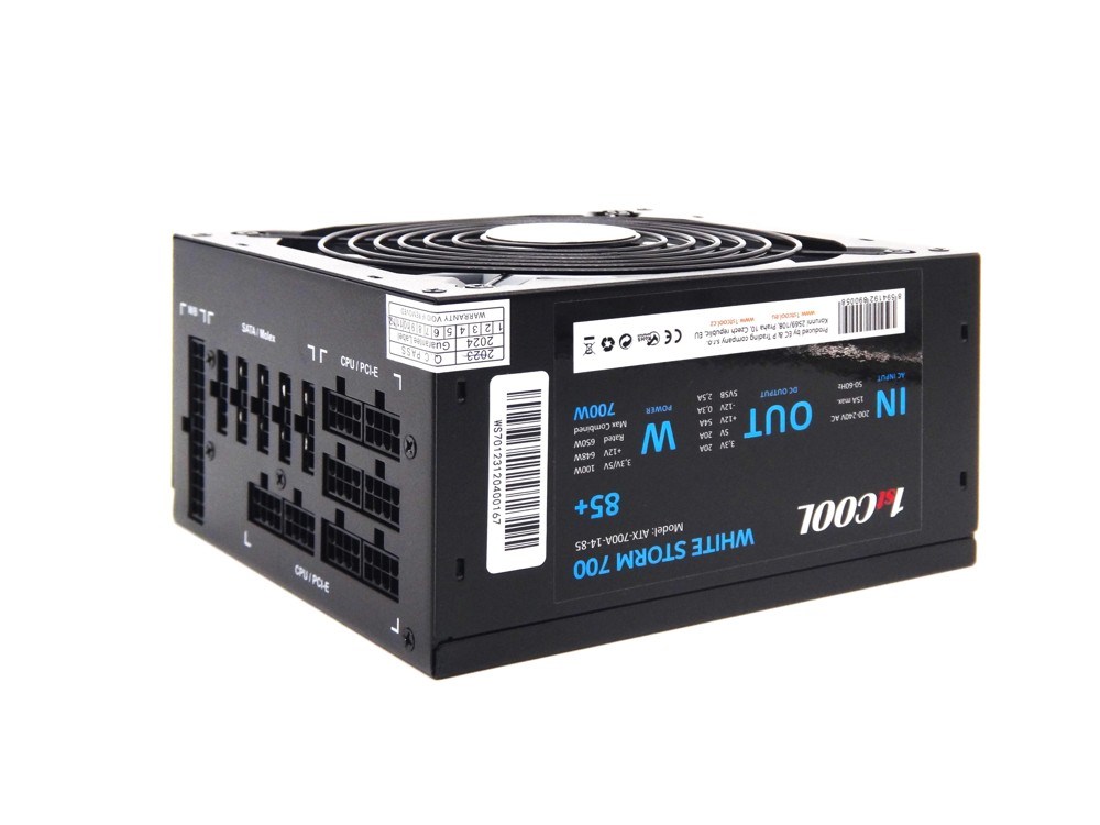1stCOOL zdroj 700W WHITE STORM 700, APFC, 85+, modulární, ATX