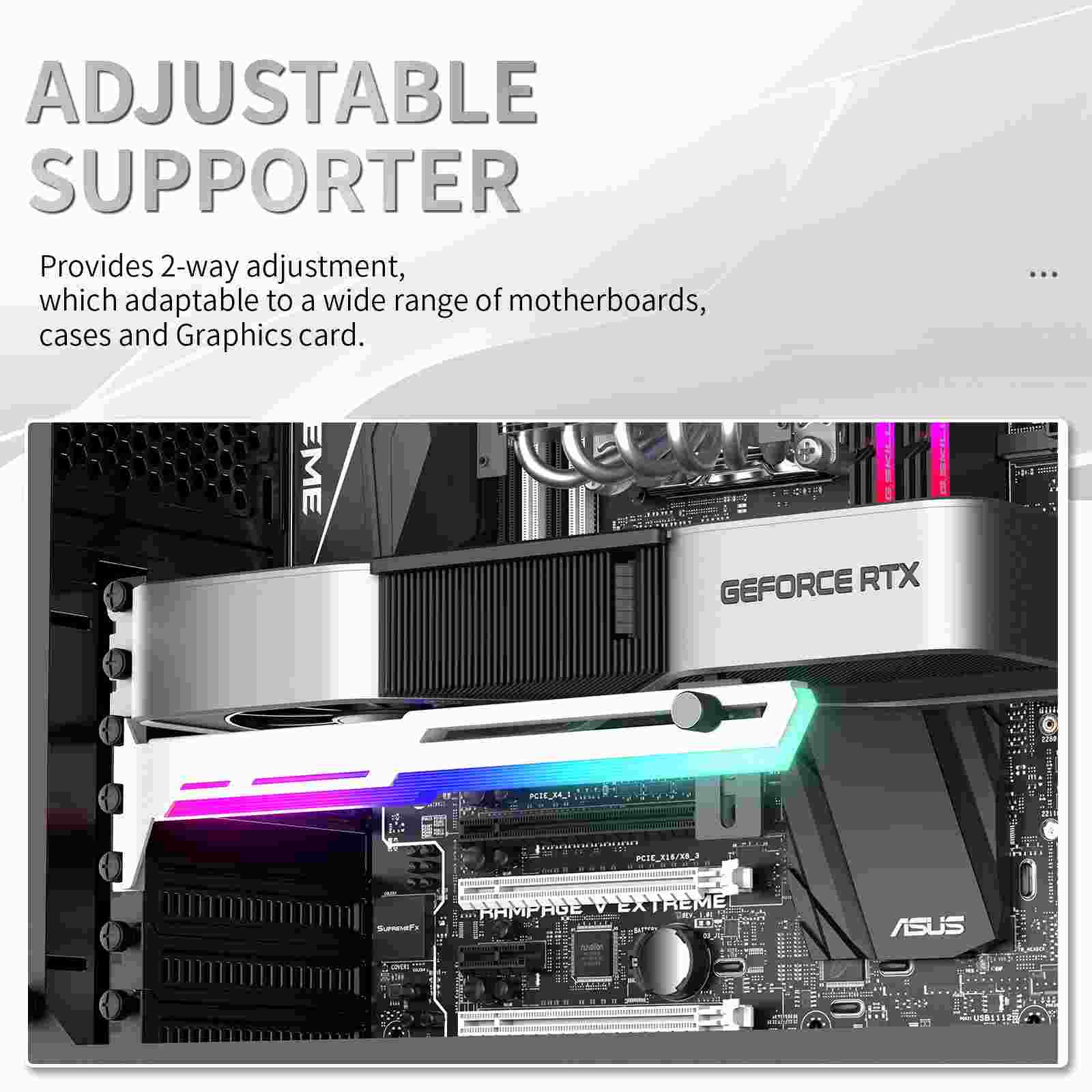 1stCool Podpěra GPU Kovový držák ARGB, bílá