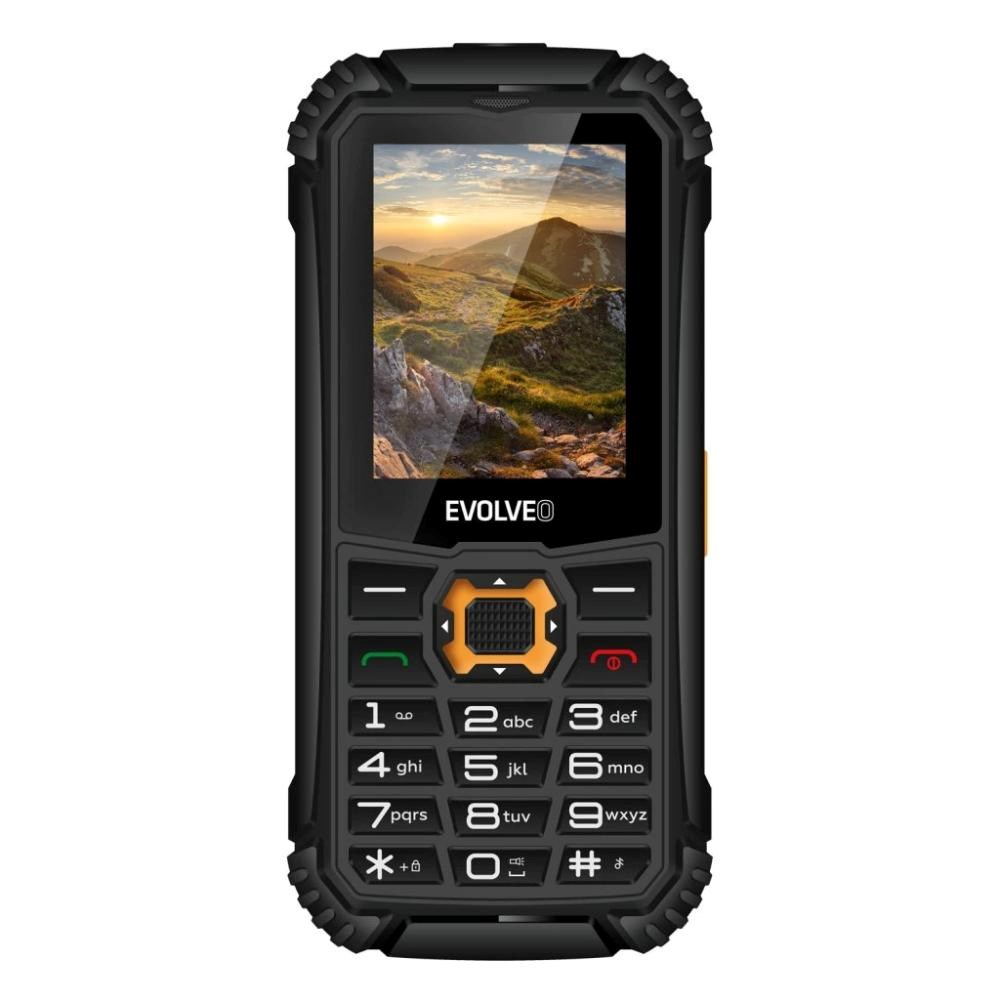 EVOLVEO StrongPhone Q1, vodotěsný odolný Dual SIM telefon, černo-oranžový