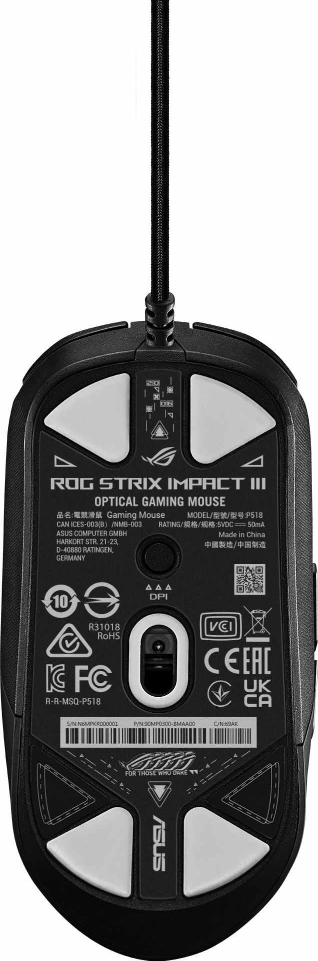 ASUS myš ROG STRIX IMPACT III, černá