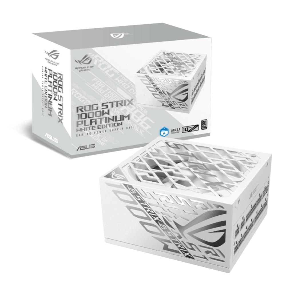 ASUS zdroj ROG STRIX 1000W White, 135mm, 80 Plus Platinum, Plně modulární, ATX 3.1