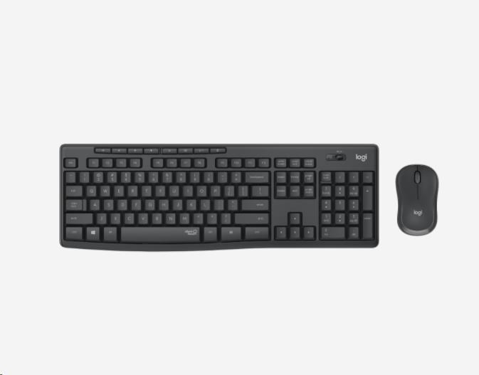 Logitech Silent Wireless Combo MK295, bezdrátová klávesnice + myš, 2.4 GHz, CZ/SK, Graphite