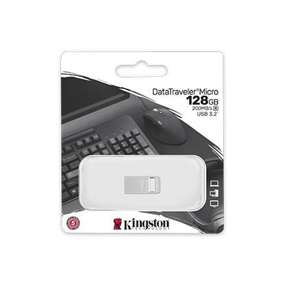 Kingston Flash Disk 128GB DataTraveler Micro 200MB/s Metal USB 3.2 Gen 1