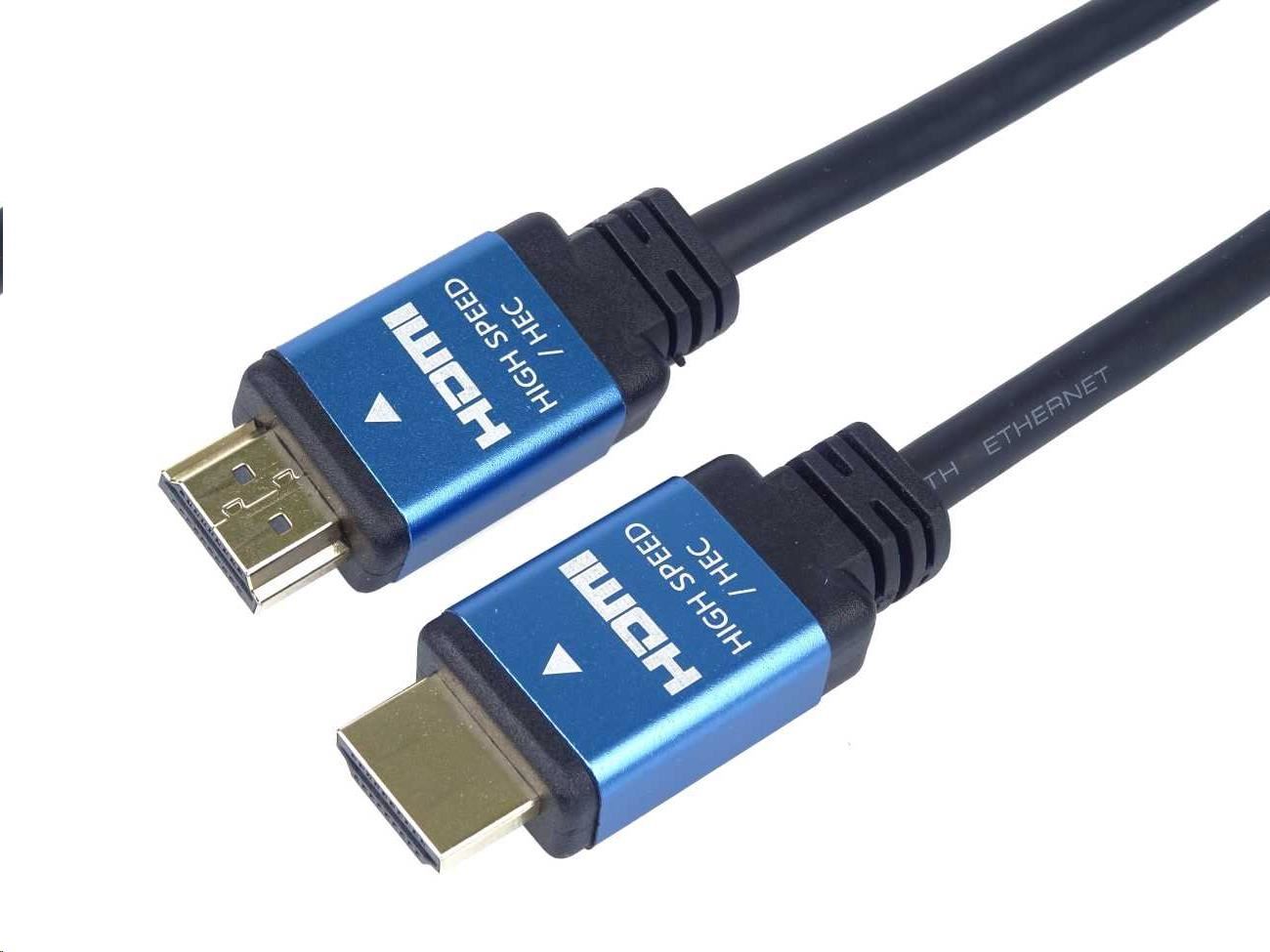 PREMIUMCORD Kabel HDMI - Ultra HDTV, 2m (kovové, zlacené konektory)