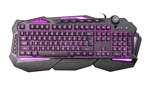 C-TECH klávesnice SCORPIA V2 (GKB-119), herní, CZ/SK, 7 barev podsvícení, programovatelná, černá, USB