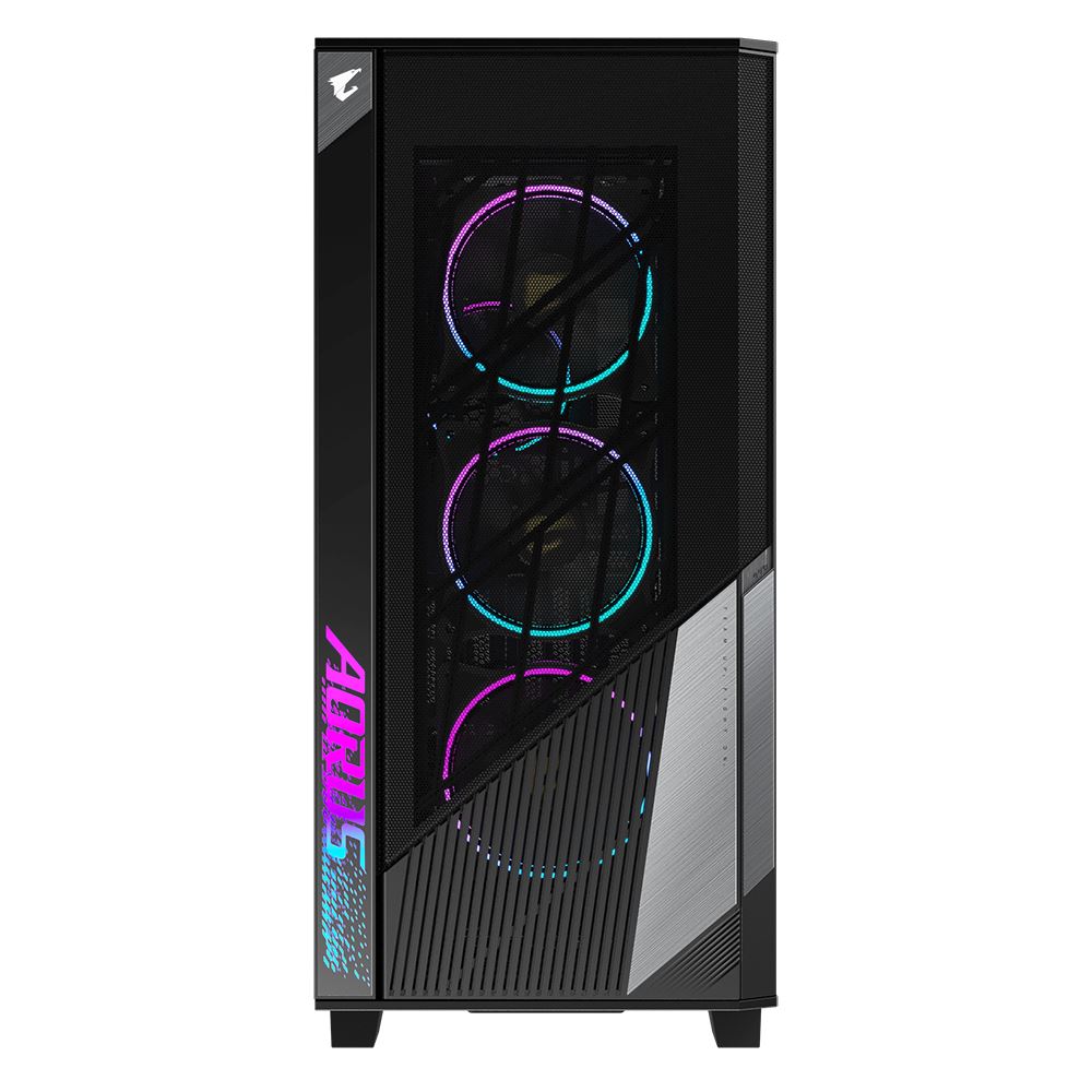 BAZAR - GIGABYTE case AORUS C500 GLASS, bez zdroje, průhledná bočnice, Mid Tower, černá - Poškozený obal (Komplet)