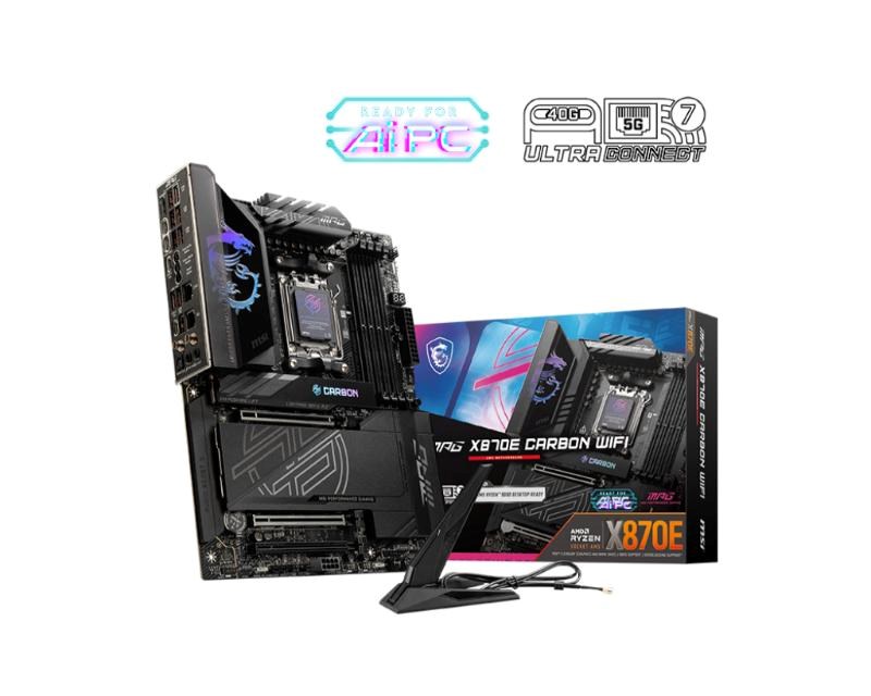MSI MB Sc AM5 MPG X870E CARBON WIFI, AMD X870, 4xDDR5, 1xHDMI, 2xUSB4, WI-FI