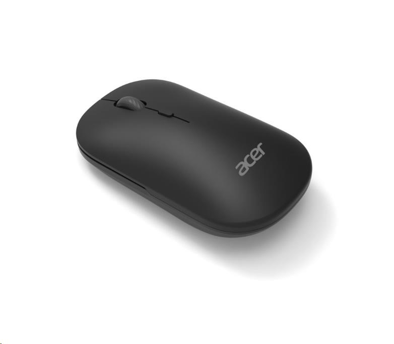 ACER bezdrátová myš Wireless Mouse AMR130,dual mode 2.4GHz + BT 5.2,4 tlačítka,1600dpi,125Hz,30 IPS,Černá