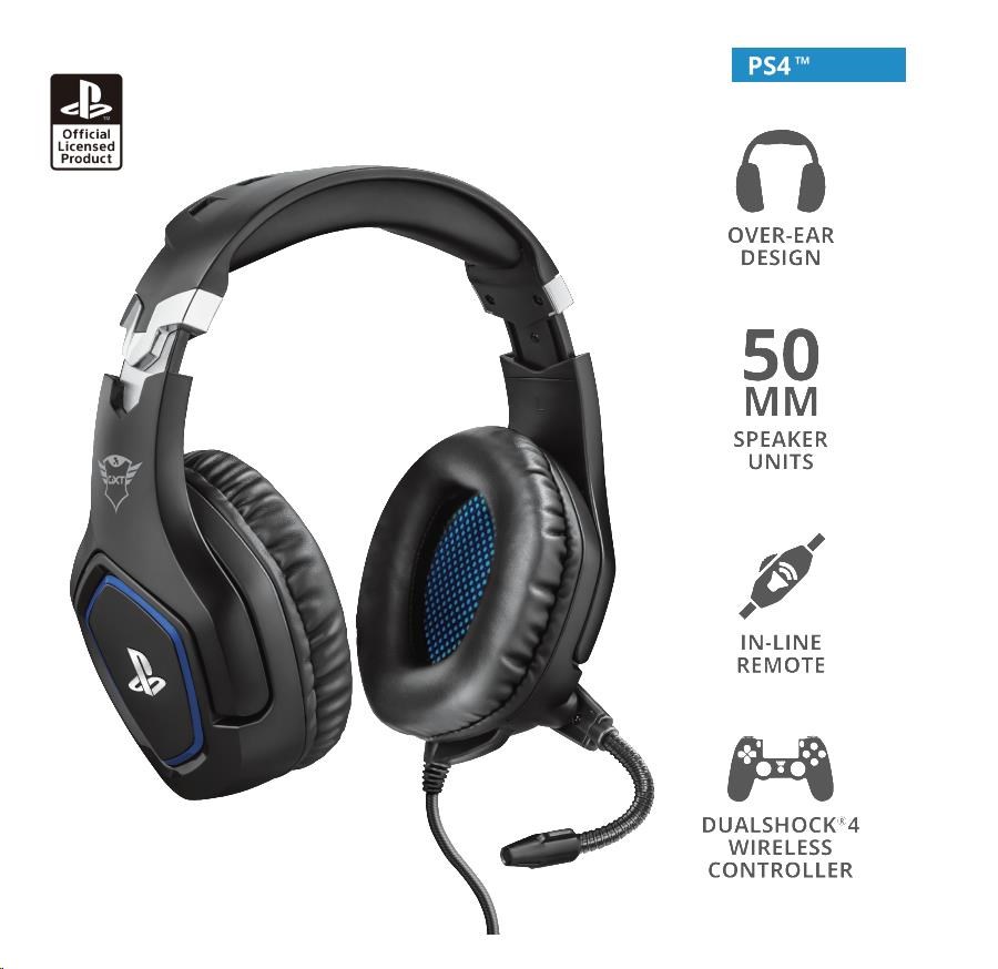 TRUST sluchátka GXT 488 Forze PS4 Gaming Headset - Sony Licensed - black