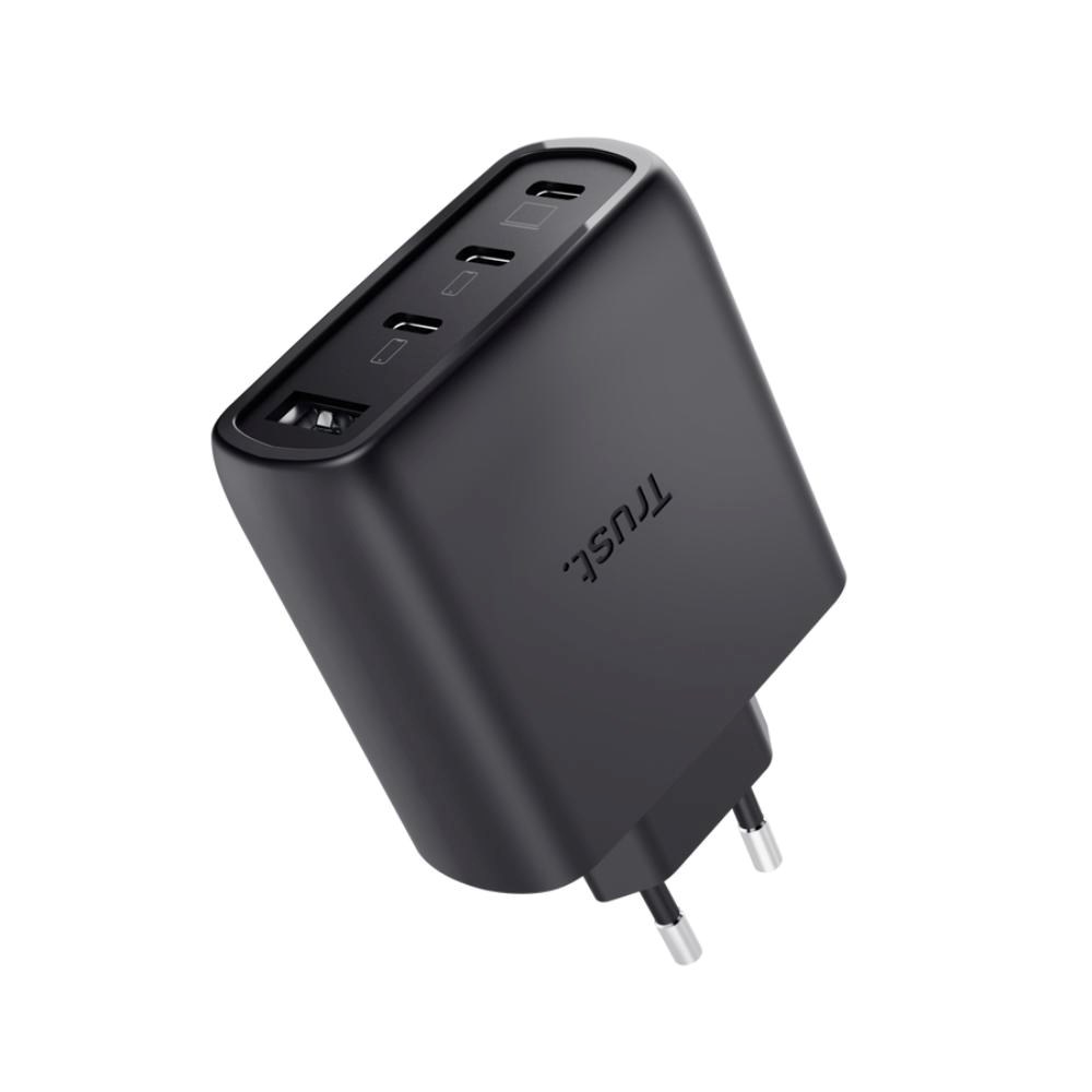 TRUST GaN Nabíječka MAXO 65W, 3xUSB-C,1xUSB-A, černá
