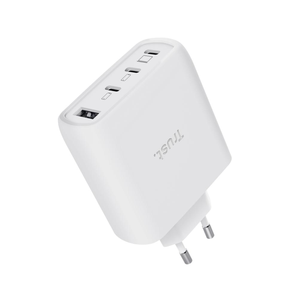 TRUST GaN Nabíječka MAXO 65W, 3xUSB-C,1xUSB-A, bílá