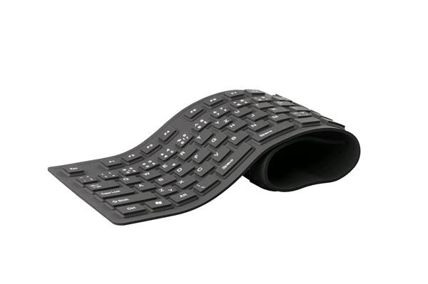 BAZAR C-TECH klávesnice FK-01, gelová, flexibilní, černá, USB, CZ/SK "POŠKOZENÝ OBAL"