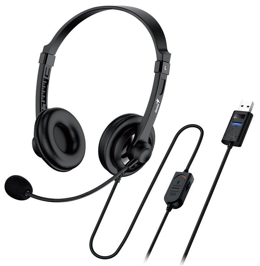 GENIUS sluchátka HS-230U/ USB/ černá